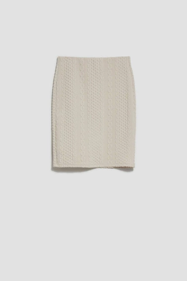 Spódnica z warkoczowym tłoczeniem beżowa