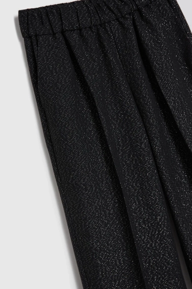 Spodnie ozdobione metaliczną nitką czarne
