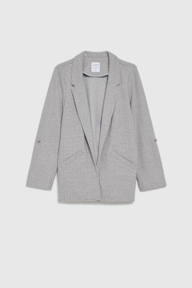 Marynarka z podwijanymi rękawami szara