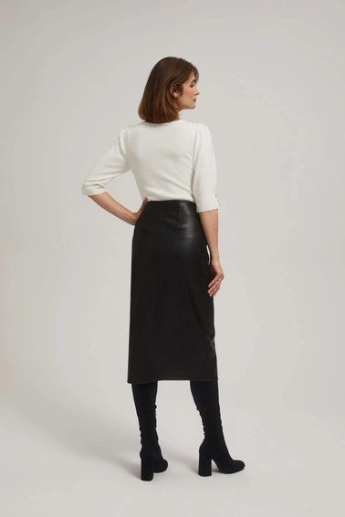 Spódnica midi z imitacji skóry