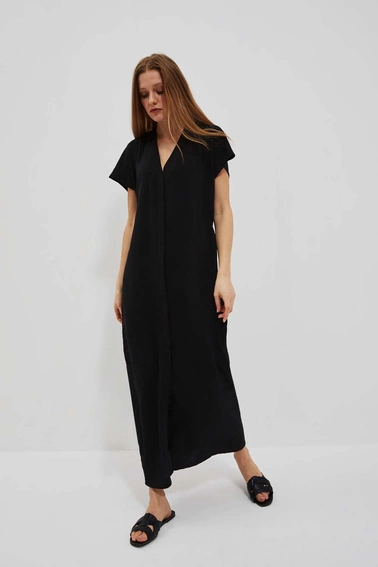 Sukienka maxi z wiązaniem w talii czarna