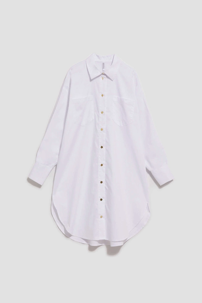 Koszula oversize ze złotymi guzikami biała