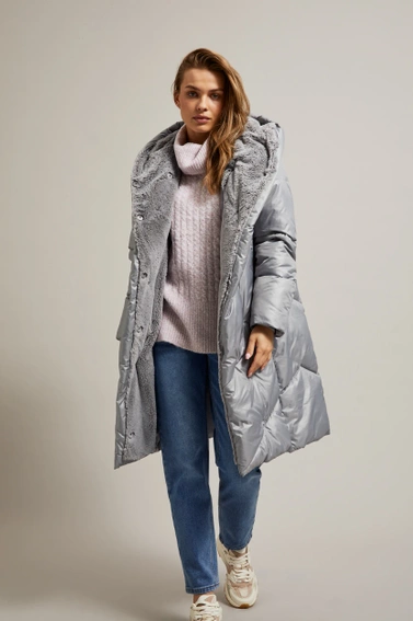 Kurtka z pikowaniem szara