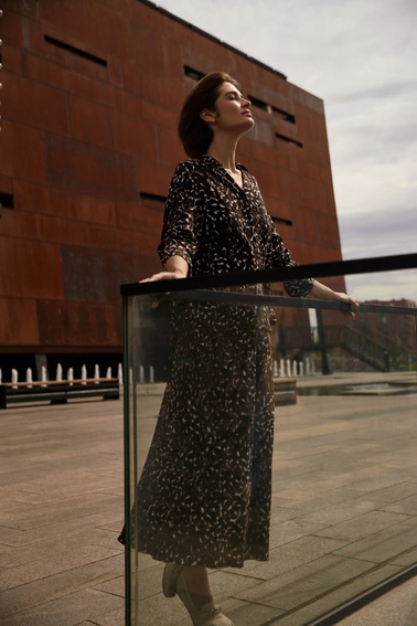 Komplet z wiskozy w panterkę