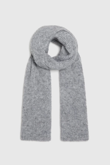 Szal z dodatkiem wełny szary 