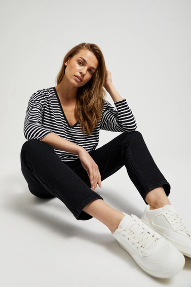 Gładkie jeansy boyfriend czarne