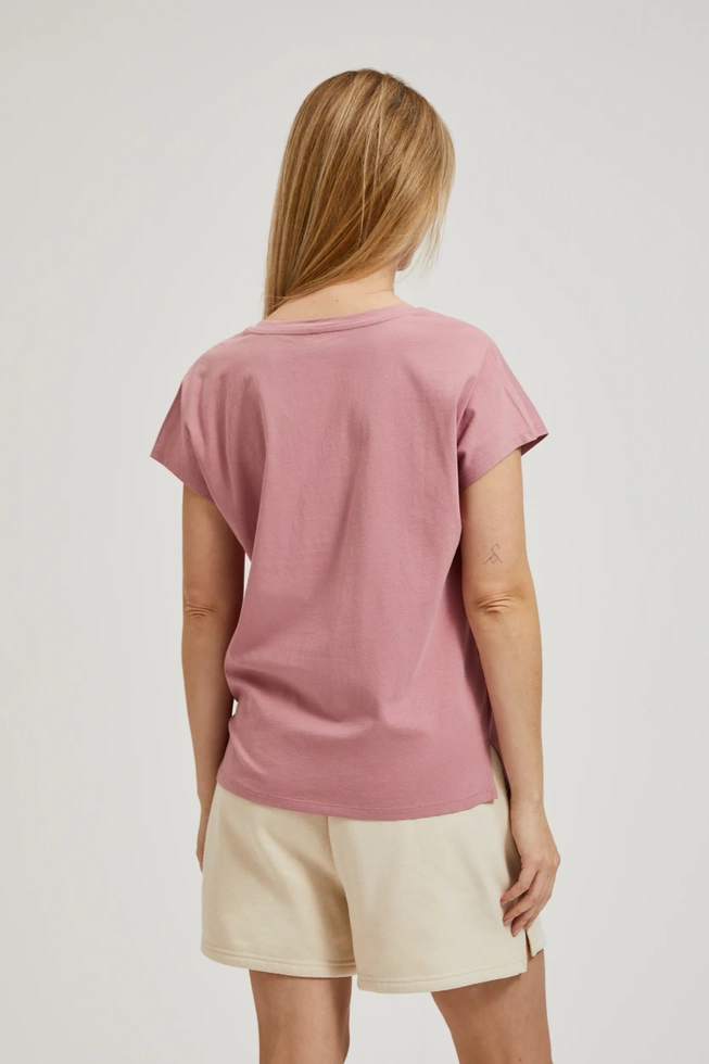 Bluzka z dekoltem w serek różowa