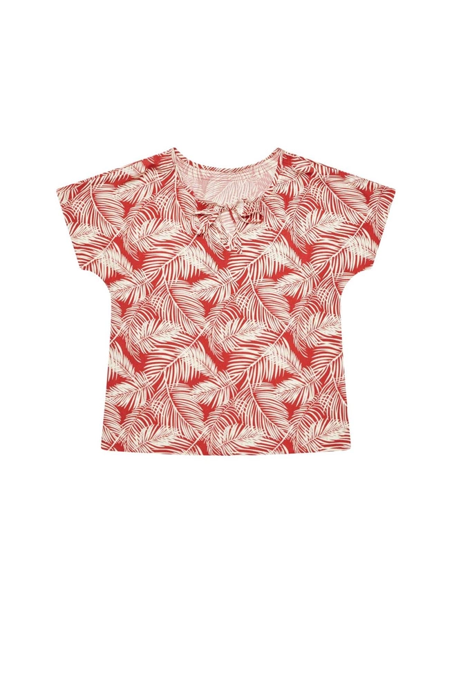 Bluzka koszulowa z roślinnym printem