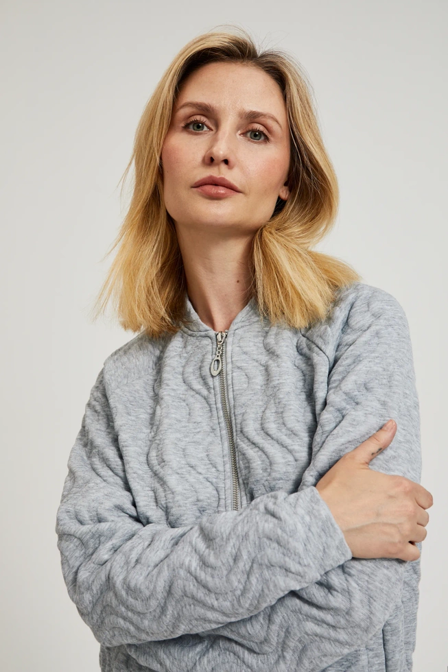 Rozpinana bluza szara