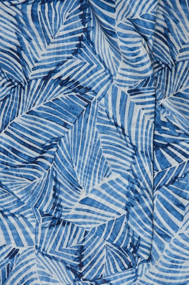 Szal z frędzlami niebieski