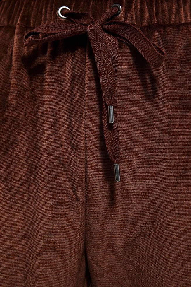 Welurowe spodnie dresowe kasztanowe