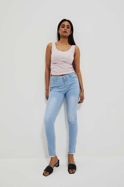 Jeansy push up błękitne