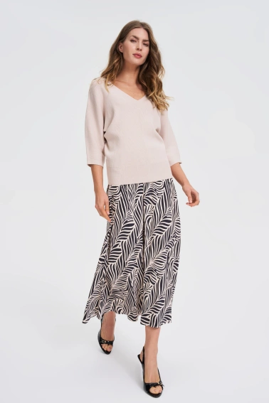 Sweter z rękawami 3/4 beżowy