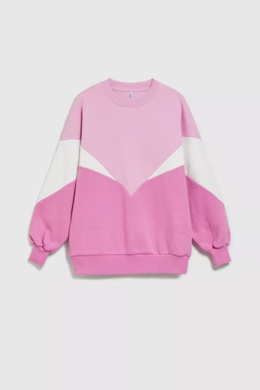 Bluza oversize wkładana przez głowę różowa