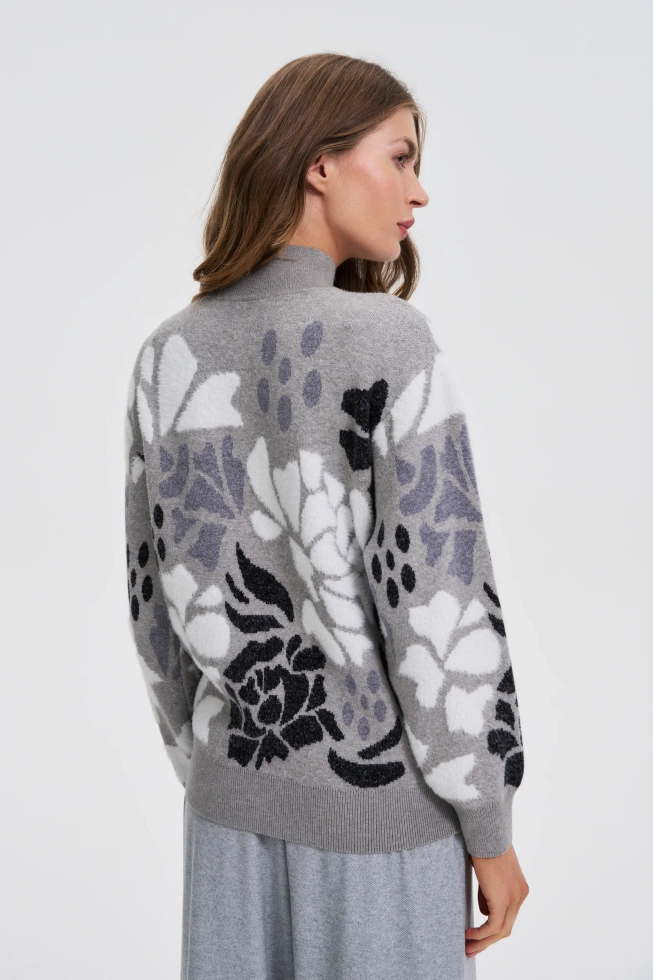 Sweter z golfem szary