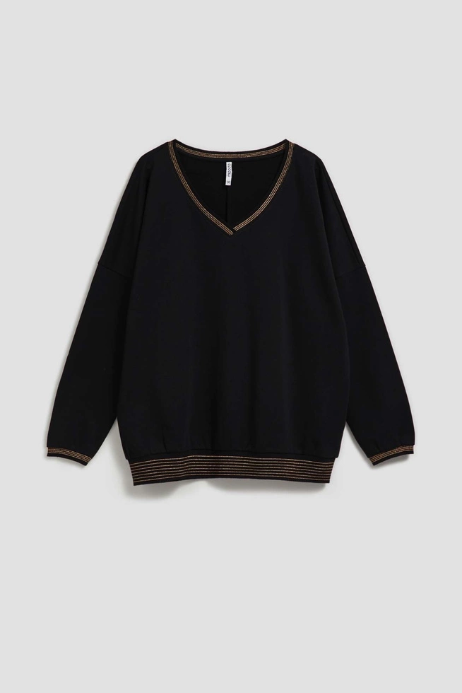 Bluza z dekoltem w serek czarna