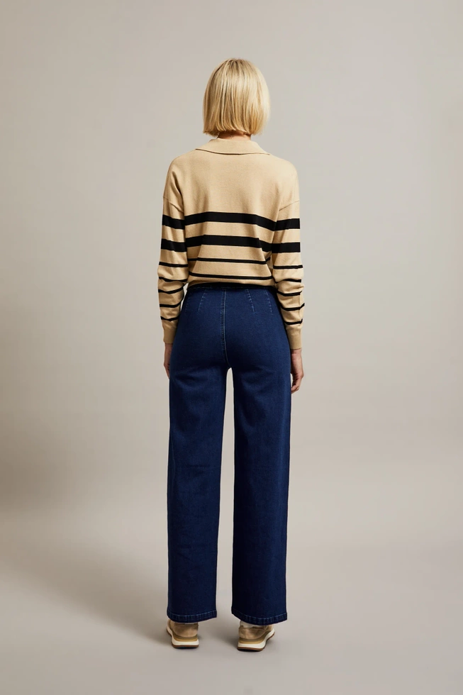 Jeansy z ozdobnymi guzikami niebieskie