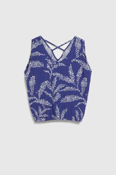 Koszula na ramiączka z wzorem kropek niebieska