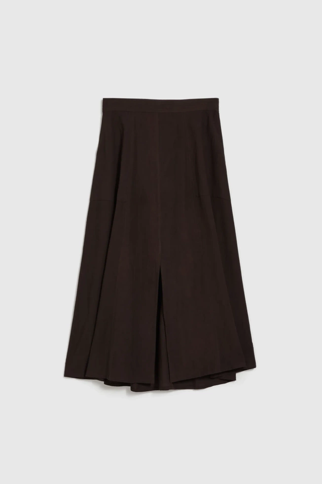 Spódnica z rozcięciem brązowa