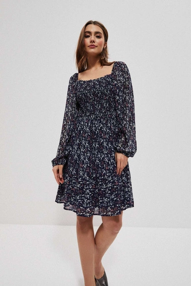 Wzorzysta sukienka granatowa