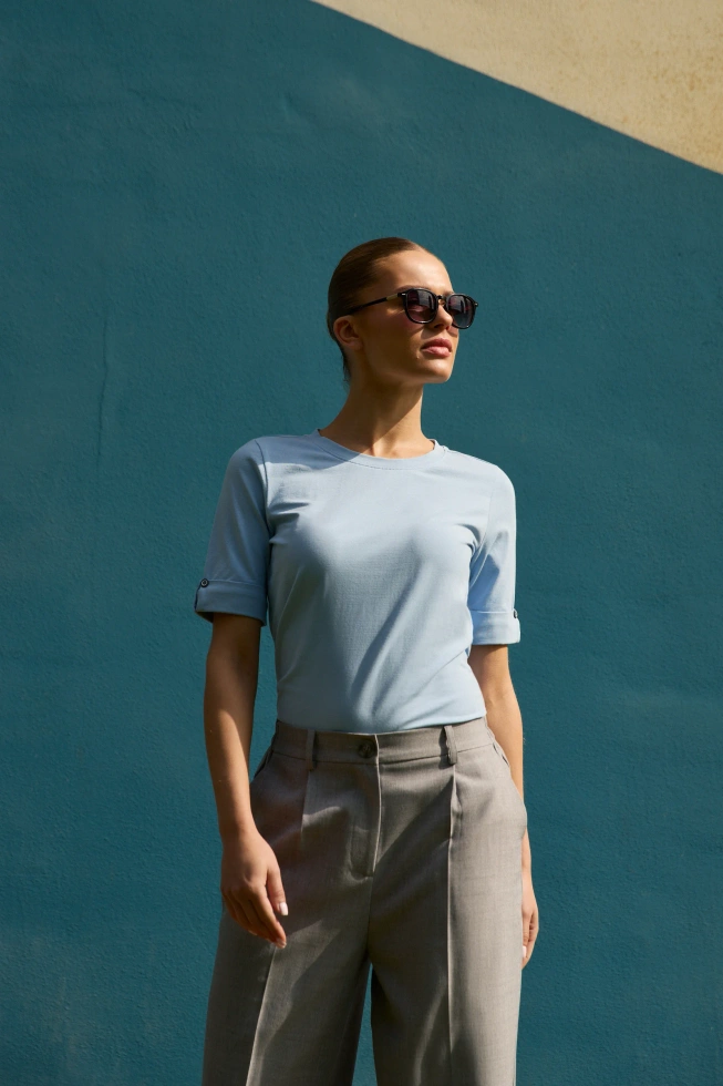 Bawełniana bluzka błękitna