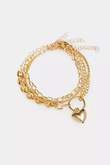 Eleganckie bransoletki - zestaw 3 sztuk w kolorze złotym