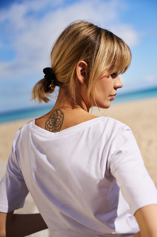 Bluzka z bawełny biała