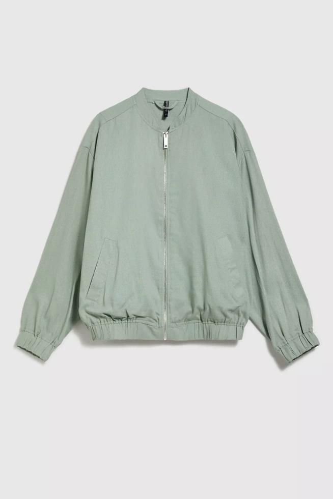 Kurtka bomberka zapinana na zamek oliwkowa