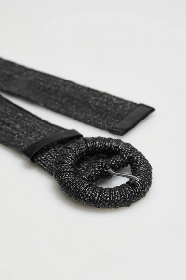 Pleciony pasek czarny