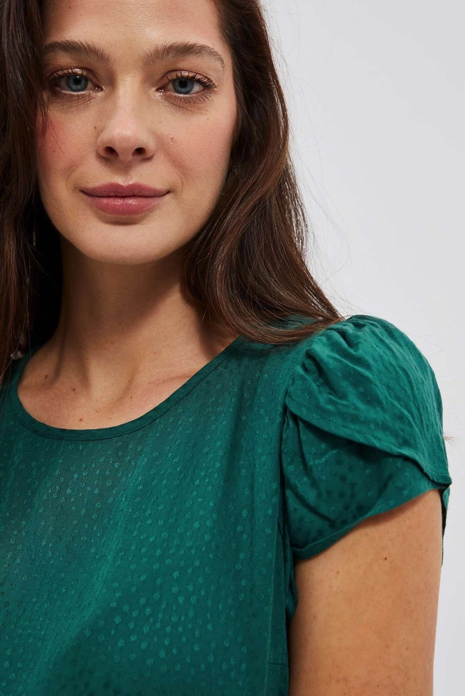 Koszula z ozdobnymi rękawami malahitowa