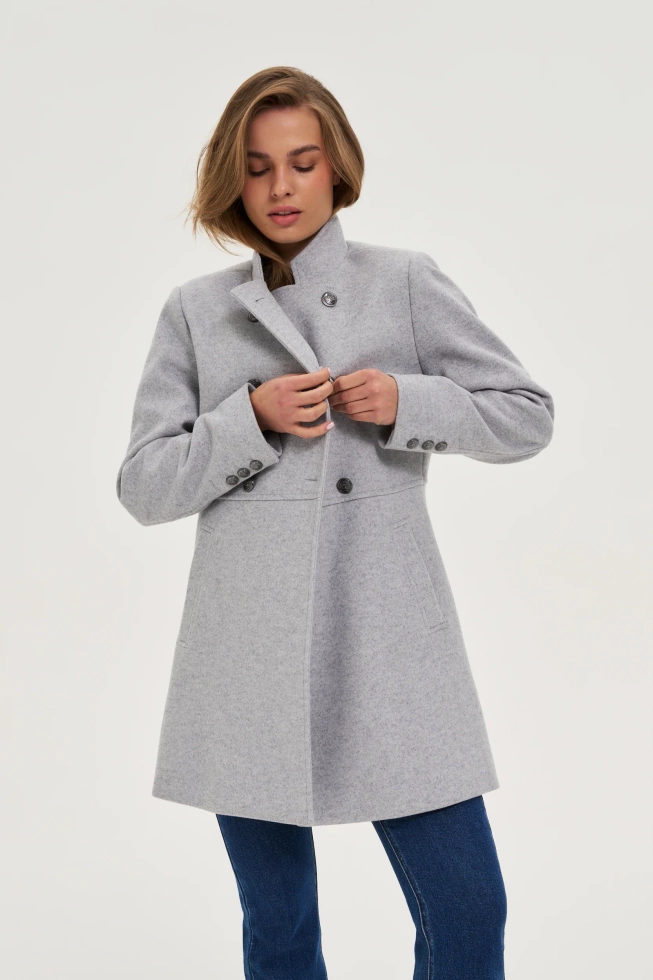 Krótki płaszcz szary
