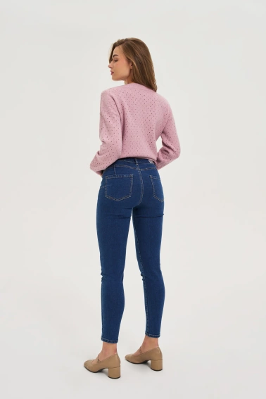 Jeansy rurki granatowe