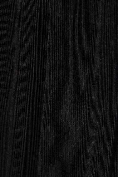 Spodnie z szerokimi nogawkami z prążkowanego materiału czarne