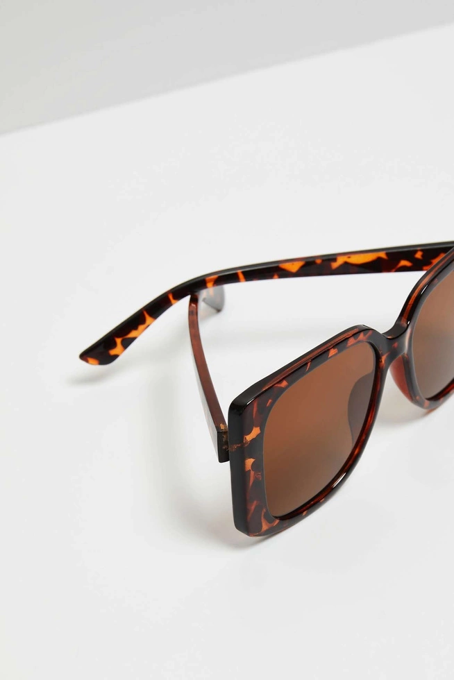 Okulary przeciwsłoneczne z grubymi oprawkami w zwierzęcy wzór brązowe