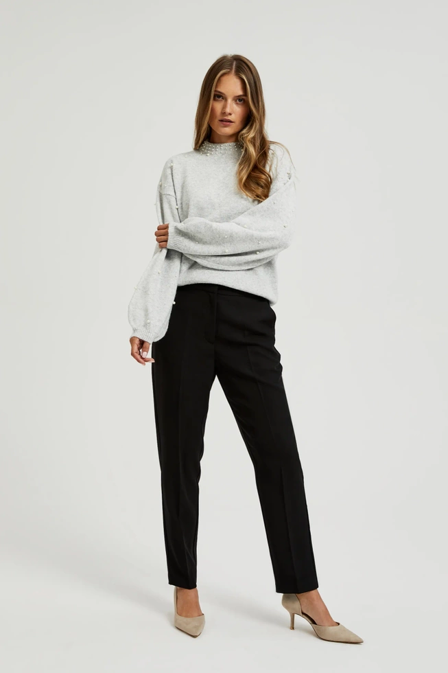 Eleganckie spodnie ze zwężanymi nogawkami czarne