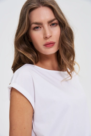 T-shirt z bawełny biały