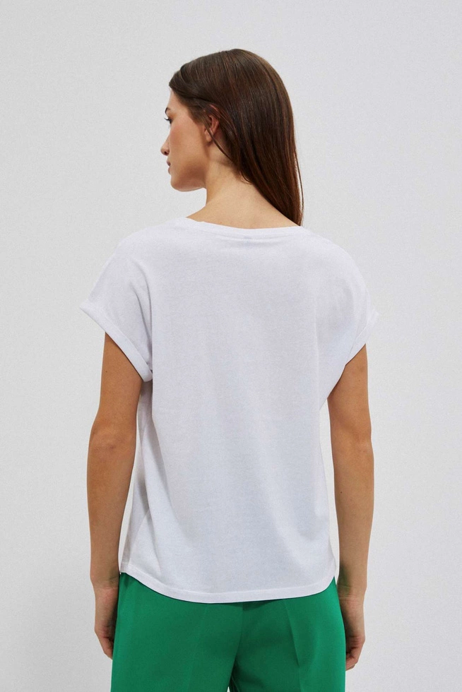 Bawełniana bluzka z napisem biała