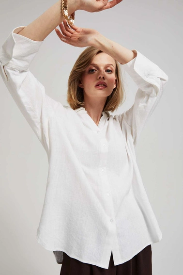 Lniana koszula biała