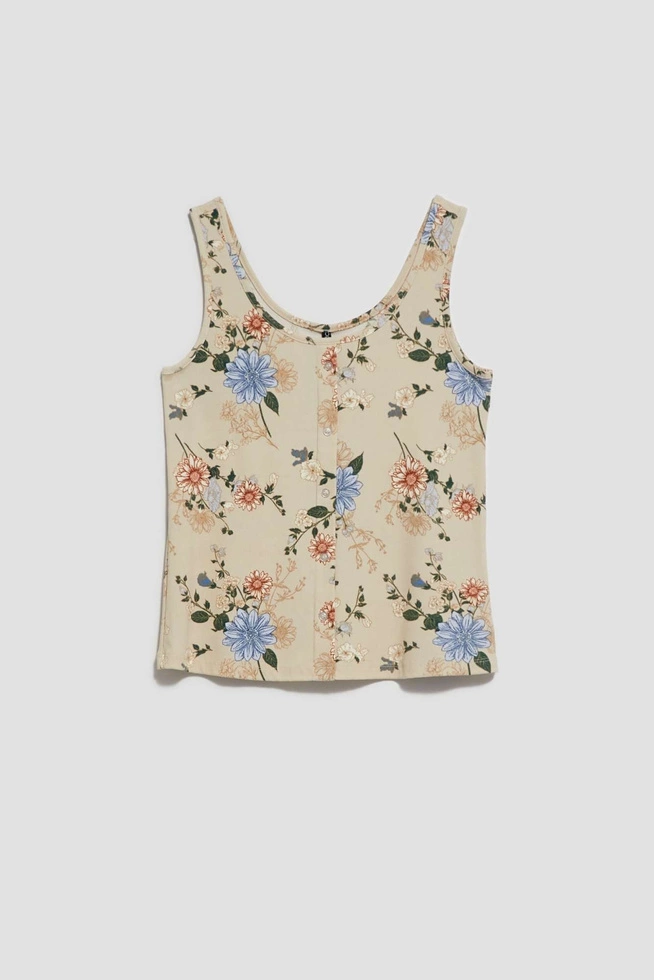 Top z kwiatowym printem