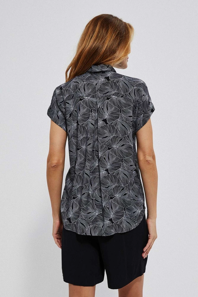 Koszula z wiskozy z roślinnym printem