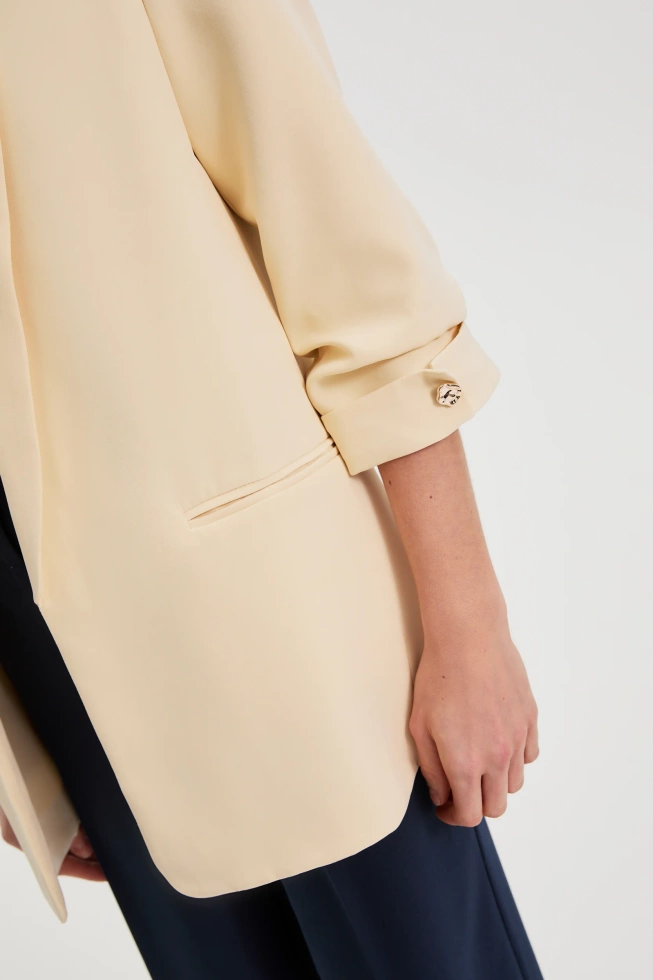 Marynarka z marszczonymi rękawami żółta