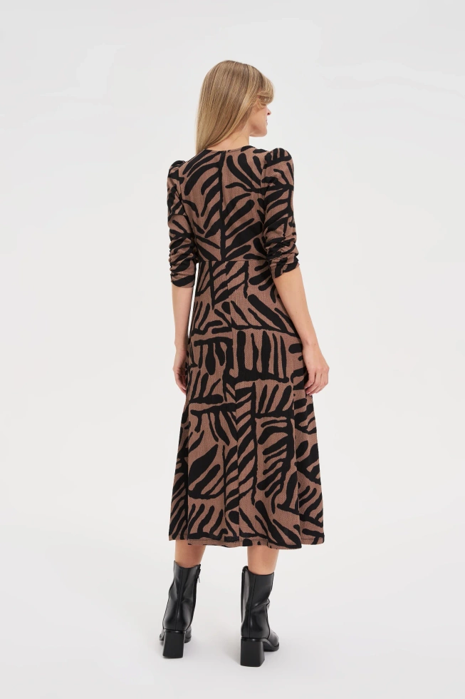 Sukienka midi brązowa