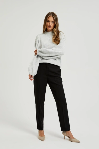 Eleganckie spodnie ze zwężanymi nogawkami czarne