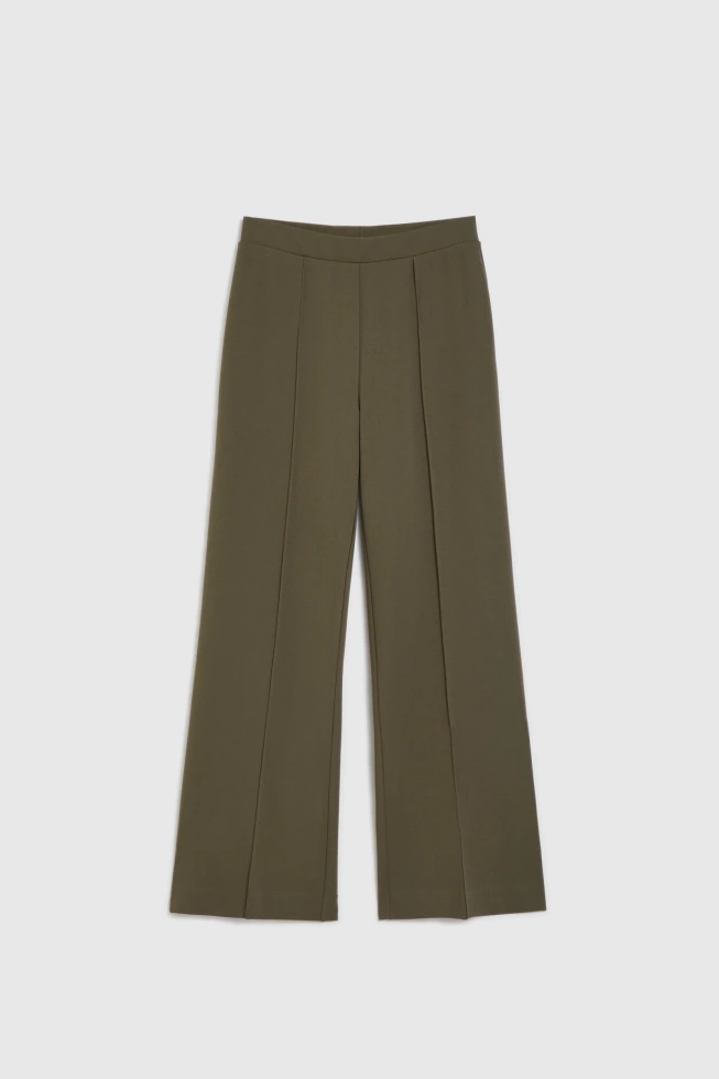 Gładkie spodnie oliwkowe