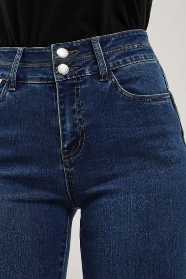 Jeansy skinny z kieszeniami ciemnoniebieskie