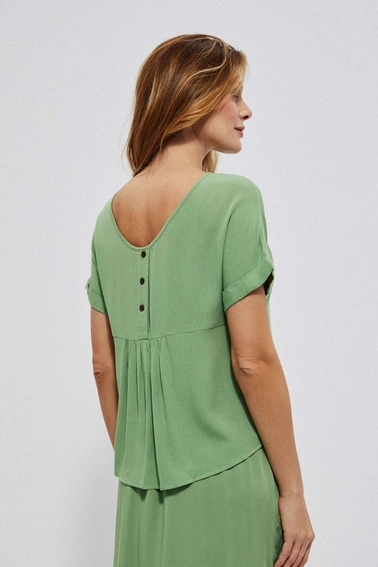 Bluzka koszulowa z wiskozy malahitowa