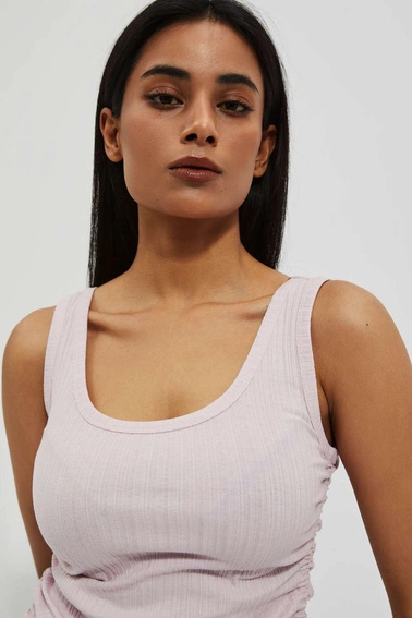 Prążkowany top liliowy