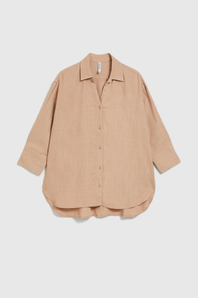 Lniana koszula beżowa