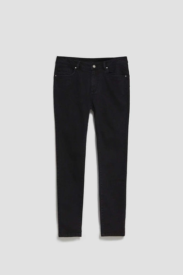 Jeansy rurki zapinane na guzik i zamek czarne