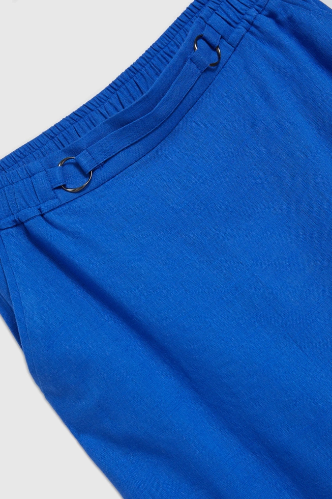 Lniana spódnica granatowa